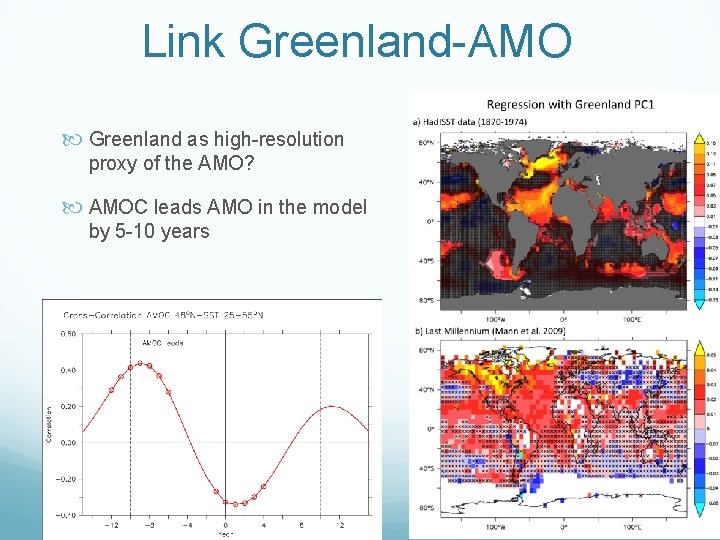 Link Greenland-AMO Greenland as high-resolution proxy of the AMO? AMOC leads AMO in the