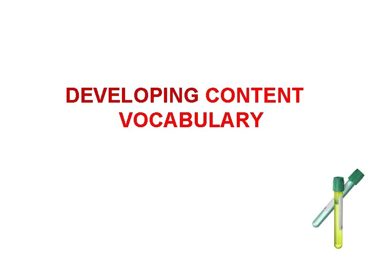 DEVELOPING CONTENT VOCABULARY 