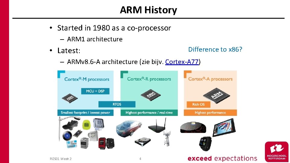 ARM History • Started in 1980 as a co-processor – ARM 1 architecture Difference