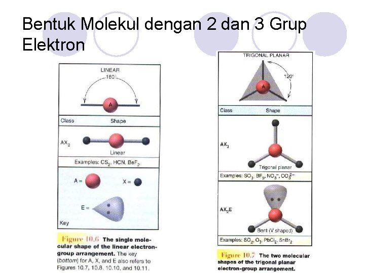 Bentuk Molekul dengan 2 dan 3 Grup Elektron 