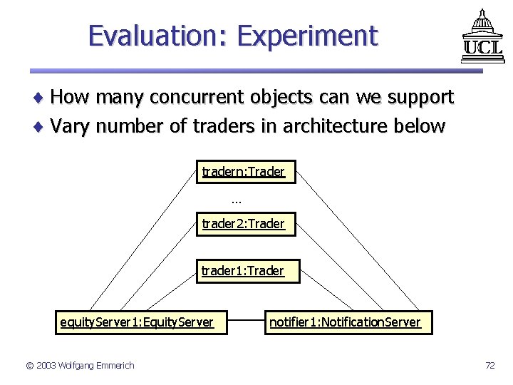 Evaluation: Experiment ¨ How many concurrent objects can we support ¨ Vary number of