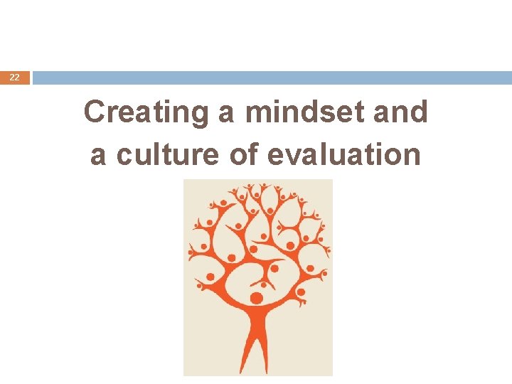 22 Creating a mindset and a culture of evaluation 