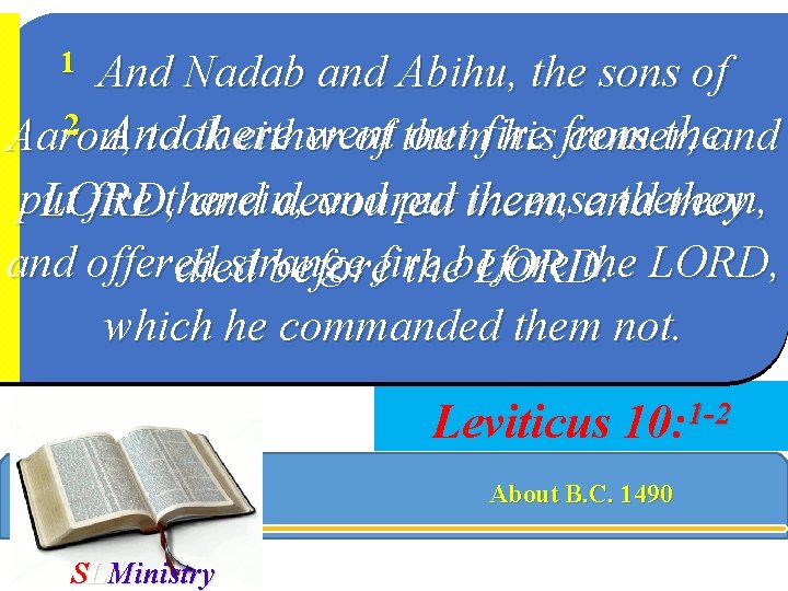 And Nadab and Abihu, the sons of 2 And there went out fire theand