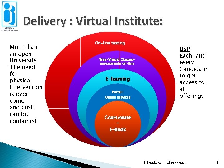 Delivery : Virtual Institute: More than an open University. The need for physical intervention