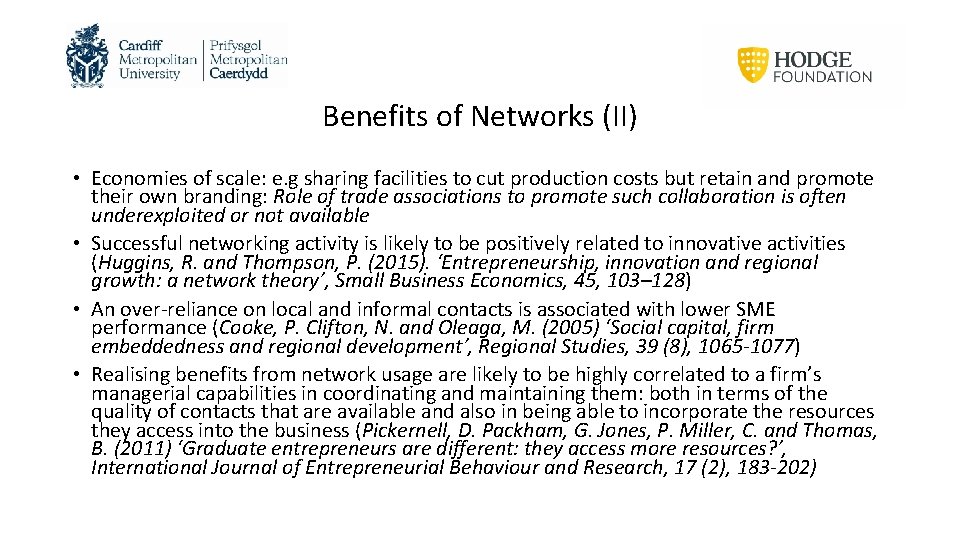 Benefits of Networks (II) • Economies of scale: e. g sharing facilities to cut