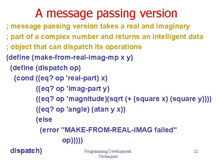 A message passing version ; message passing version takes a real and imaginary ; A message passing version ; message passing version takes a real and imaginary ;
