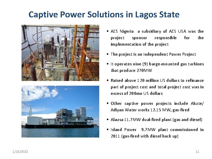 Captive Power Solutions in Lagos State • AES Nigeria a subsidiary of AES USA