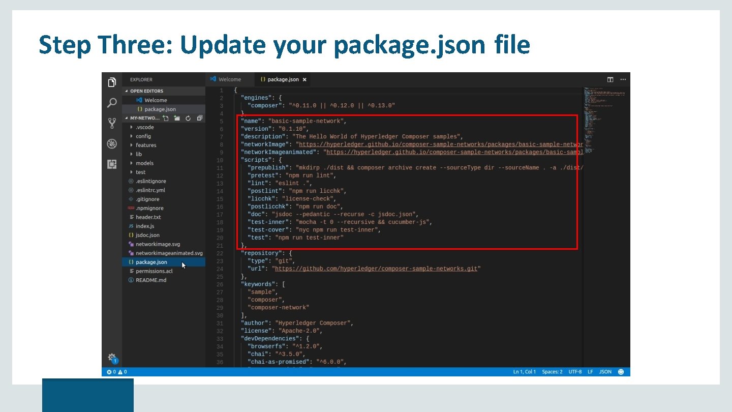 Step Three: Update your package. json file 