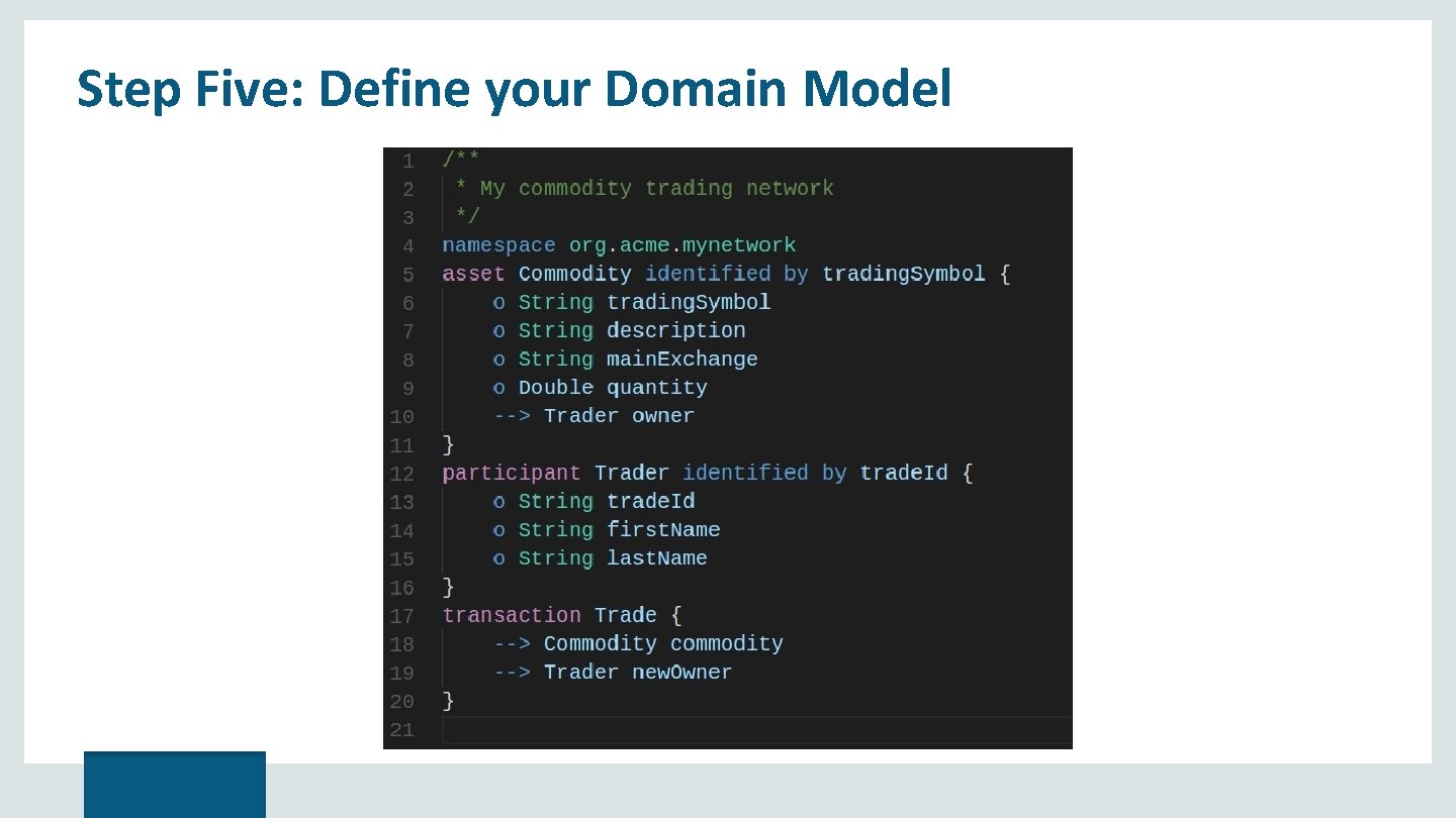 Step Five: Define your Domain Model 