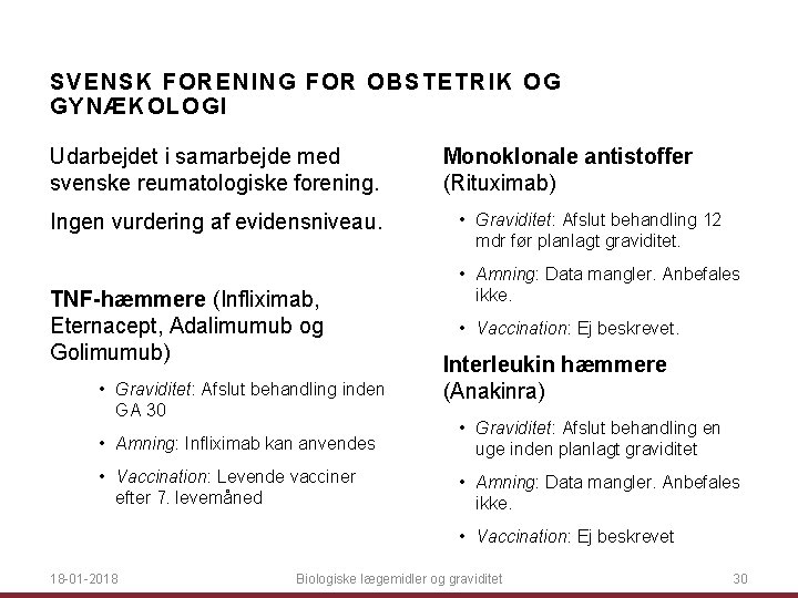 SVENSK FORENING FOR OB ST ET RI K OG GYNÆKO LO GI Udarbejdet i