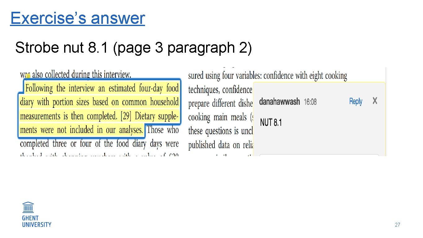 Exercise’s answer Strobe nut 8. 1 (page 3 paragraph 2) 27 