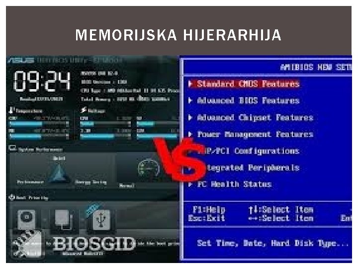 MEMORIJSKA HIJERARHIJA BIOS (eng. Basic Input-Output System) je upravljački softver, ugrađen u PC, računar