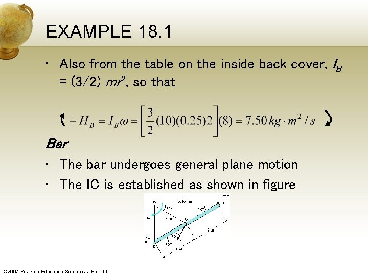 EXAMPLE 18. 1 • Also from the table on the inside back cover, IB