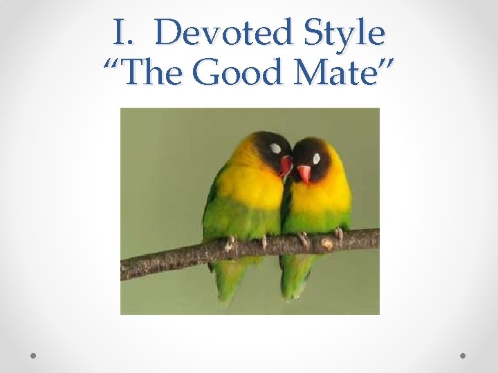 I. Devoted Style “The Good Mate” 