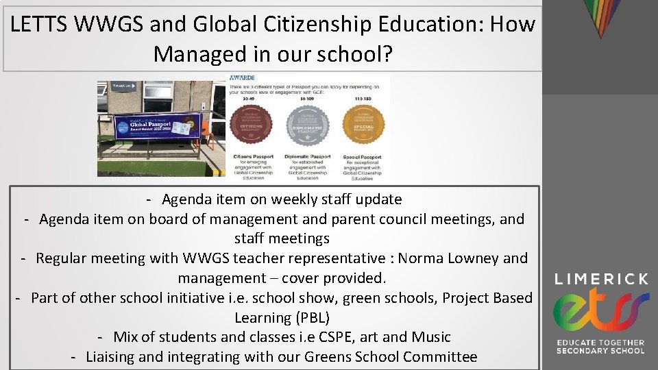 LETTS WWGS and Global Citizenship Education: How Managed in our school? - Agenda item
