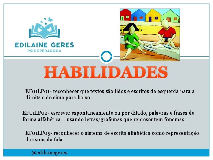 HABILIDADES EF 01 LP 01 - reconhecer que textos são lidos e escritos da