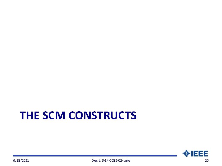 THE SCM CONSTRUCTS 6/15/2021 Doc #: 5 -14 -0052 -02 -subs 20 