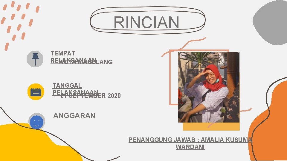 RINCIAN TEMPAT PELAKSANAAN • KOTA MAGELANG TANGGAL PELAKSANAAN • 21 SEPTEMBER 2020 ANGGARAN PENANGGUNG