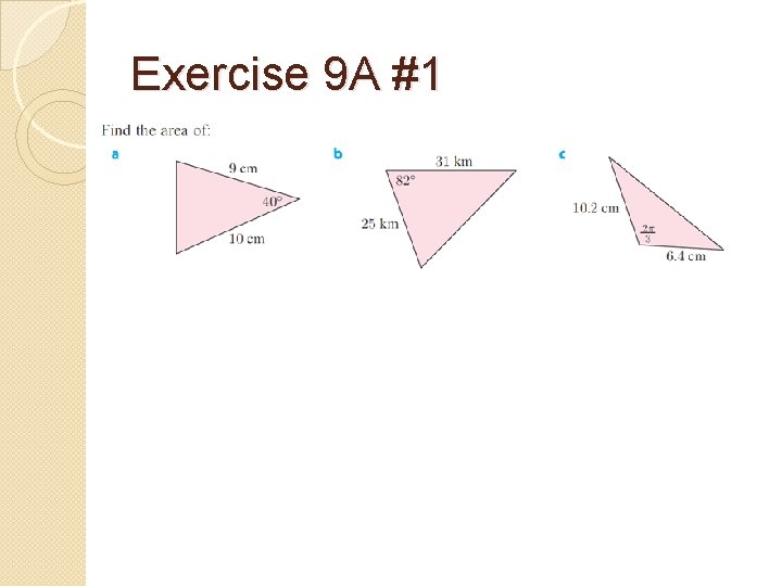 Exercise 9 A #1 