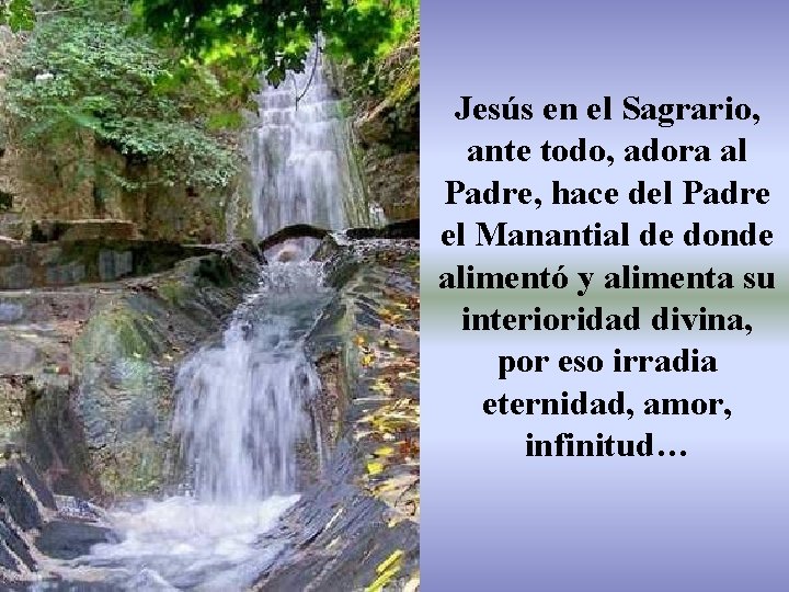 Jesús en el Sagrario, ante todo, adora al Padre, hace del Padre el Manantial