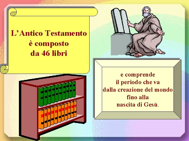 L’Antico Testamento è composto da 46 libri e comprende il periodo che va dalla