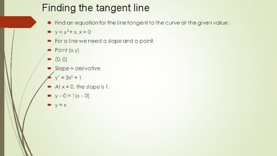 Finding the tangent line 