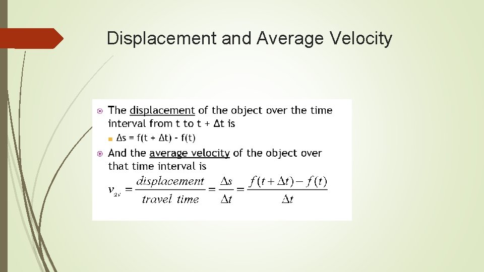 Displacement and Average Velocity 