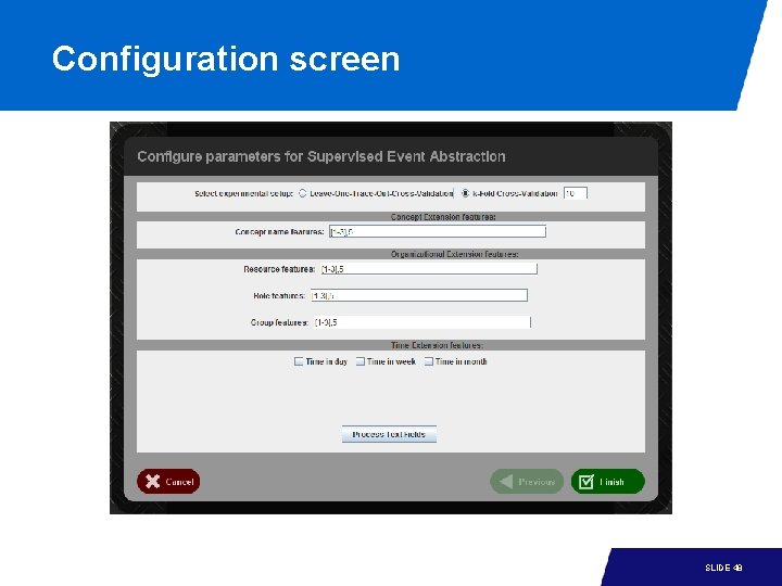 Configuration screen 15 -1 SLIDE 48 Configuration screen 15 -1 SLIDE 48