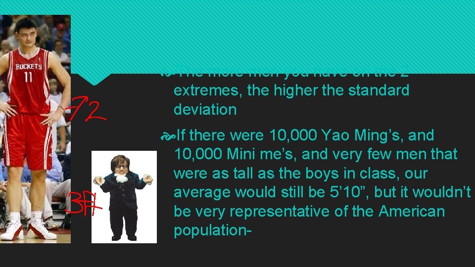  The more men you have on the 2 extremes, the higher the standard