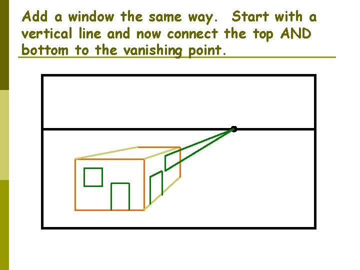 Add a window the same way. Start with a vertical line and now connect