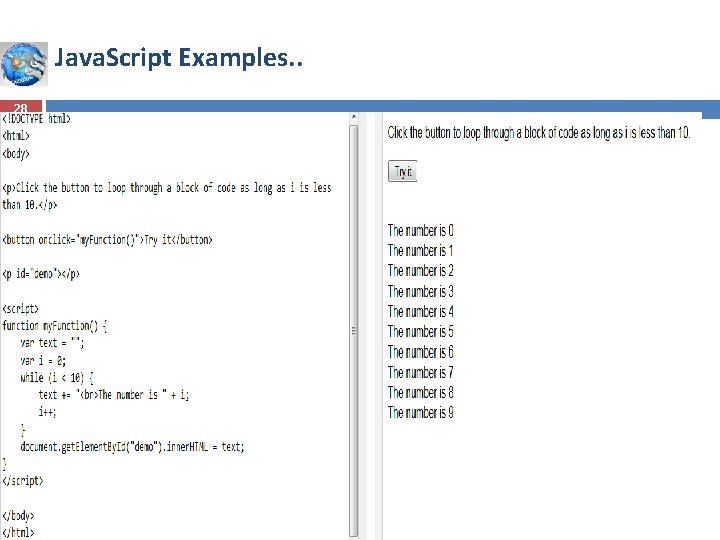 Java. Script Examples. . 28 Java. Script Examples. . 28