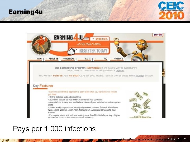 Earning 4 u Pays per 1, 000 infections P A G E 31 *