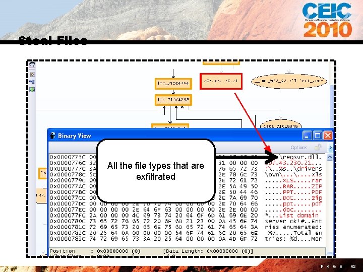 Steal Files All the file types that are exfiltrated P A G E 62