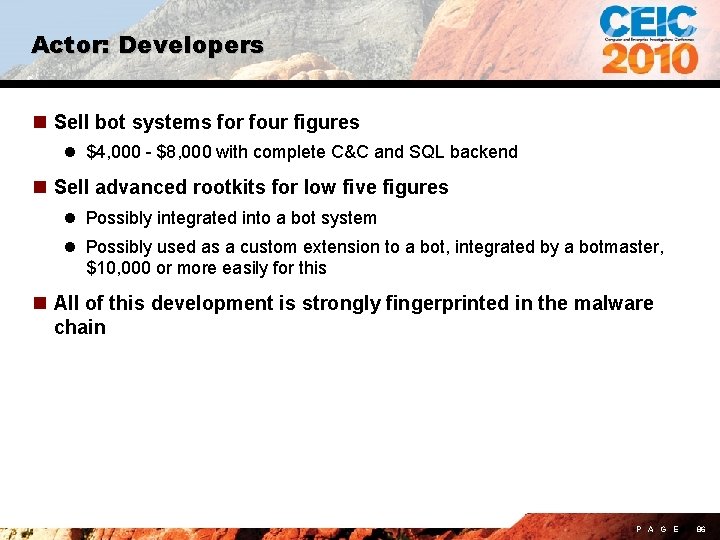 Actor: Developers n Sell bot systems for four figures l $4, 000 - $8,