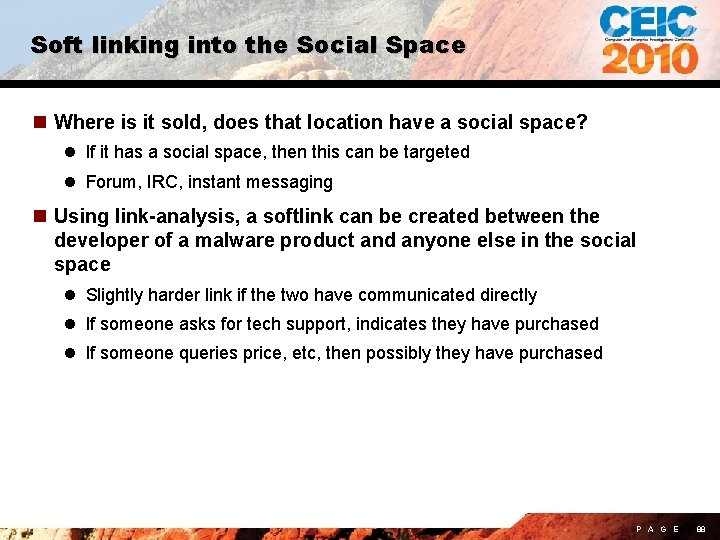 Soft linking into the Social Space n Where is it sold, does that location