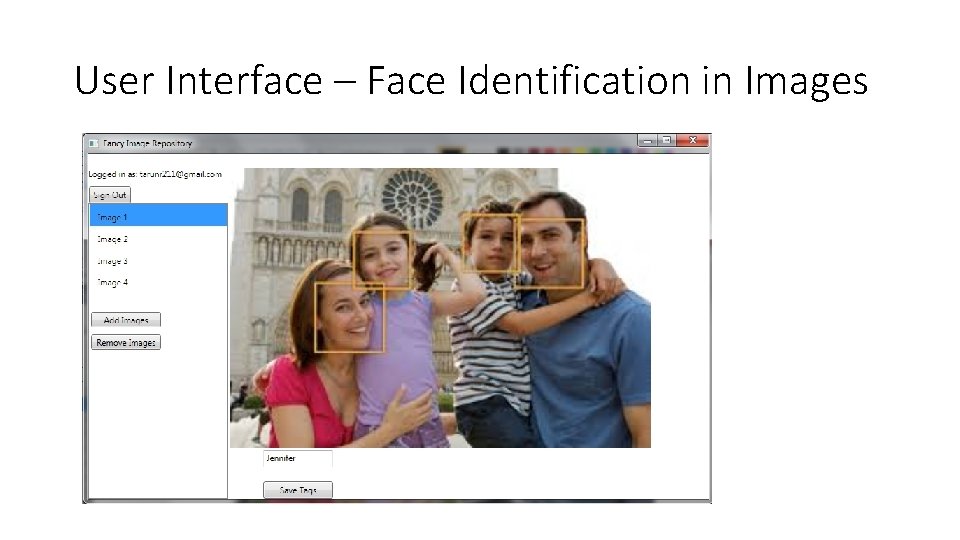 User Interface – Face Identification in Images 
