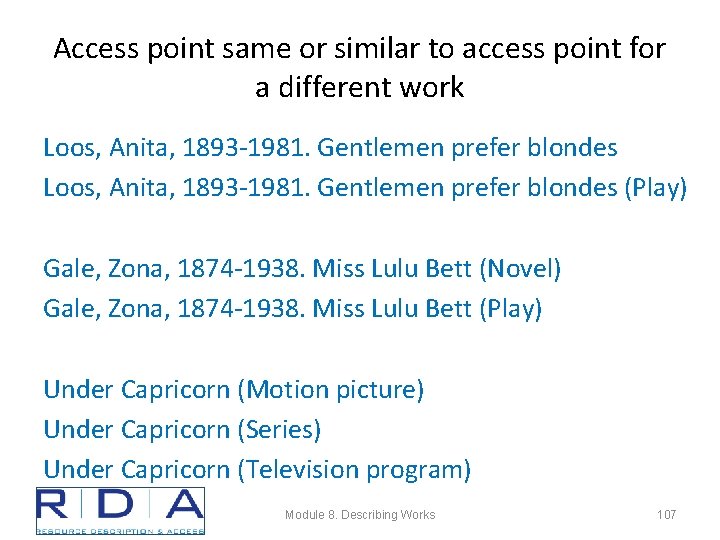 Access point same or similar to access point for a different work Loos, Anita,