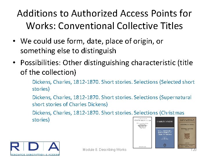 Additions to Authorized Access Points for Works: Conventional Collective Titles • We could use