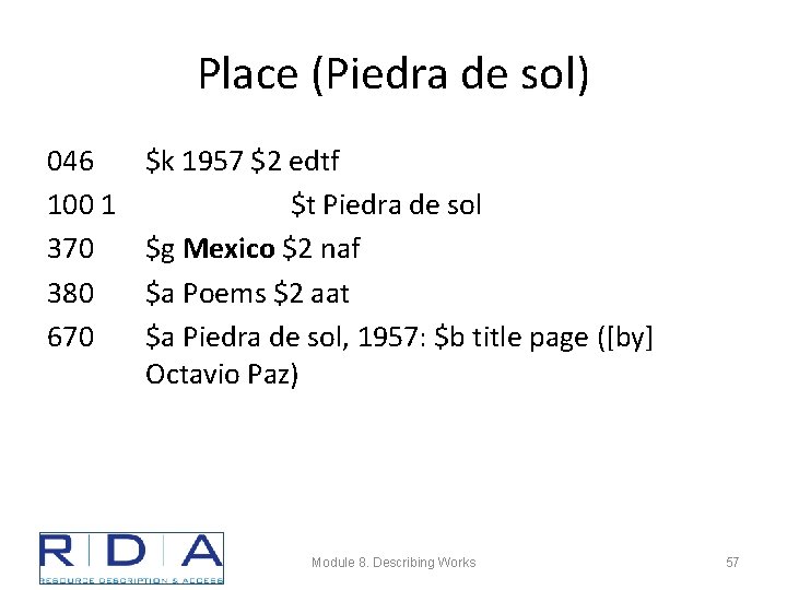 Place (Piedra de sol) 046 100 1 370 380 670 $k 1957 $2 edtf