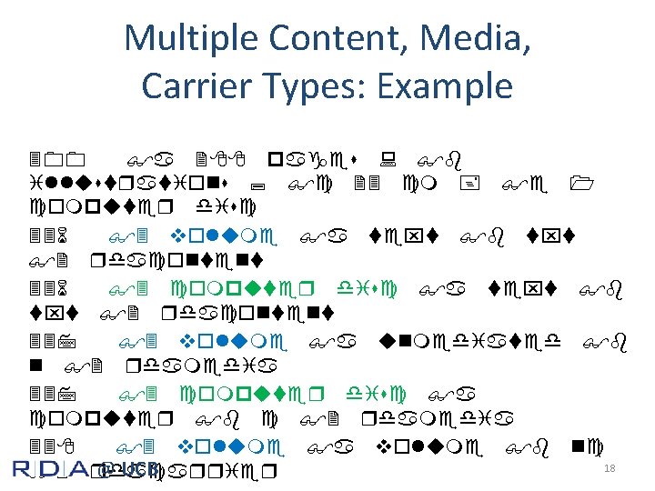 Multiple Content, Media, Carrier Types: Example 300 $a 288 pages : $b illustrations ;