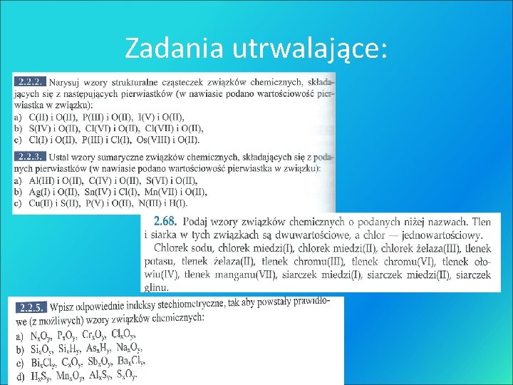 Zadania utrwalające: 