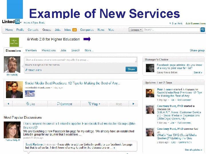 Example of New Services Many communications and collaborative services are now available 10 