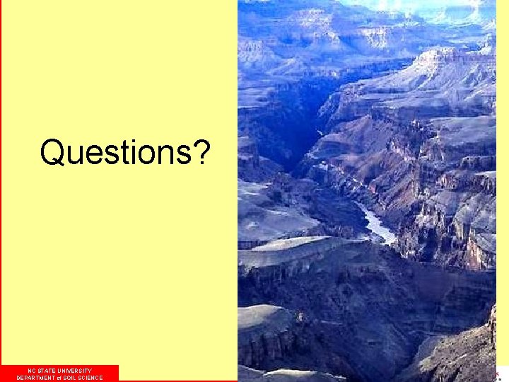 Questions? NC STATE UNIVERSITY DEPARTMENT of SOIL SCIENCE 