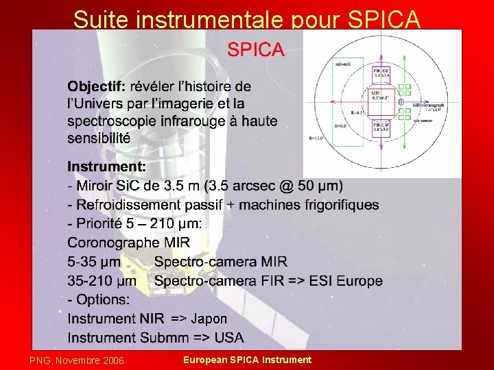 Suite instrumentale pour SPICA => Japon PNG, Novembre 2006 European SPICA Instrument 