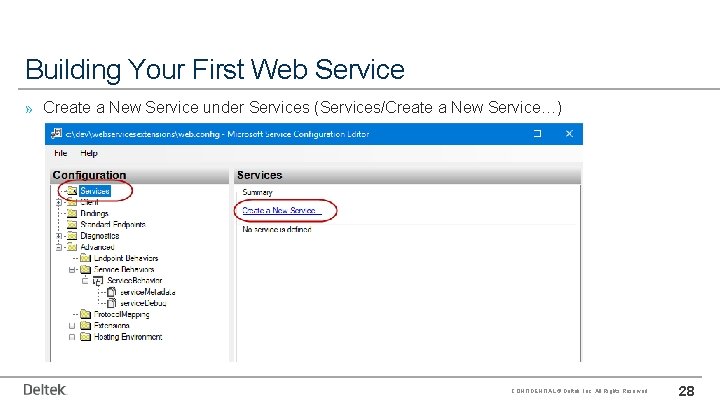 Building Your First Web Service » Create a New Service under Services (Services/Create a