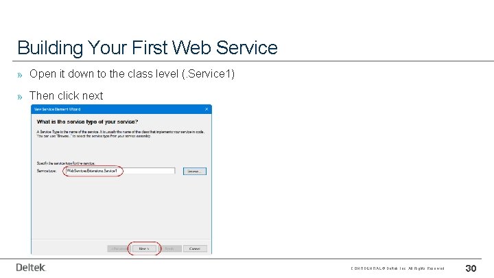 Building Your First Web Service » Open it down to the class level (.