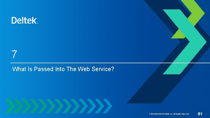 7 What Is Passed Into The Web Service? CONFIDENTIAL © Deltek, Inc. All Rights