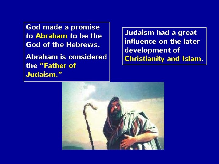 God made a promise to Abraham to be the God of the Hebrews. Abraham