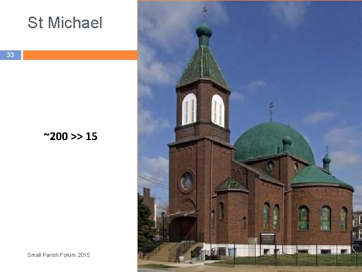 St Michael 33 ~200 >> 15 Small Parish Forum 2015 6/15/2021 