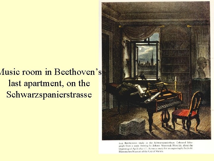 Music room in Beethoven’s last apartment, on the Schwarzspanierstrasse 